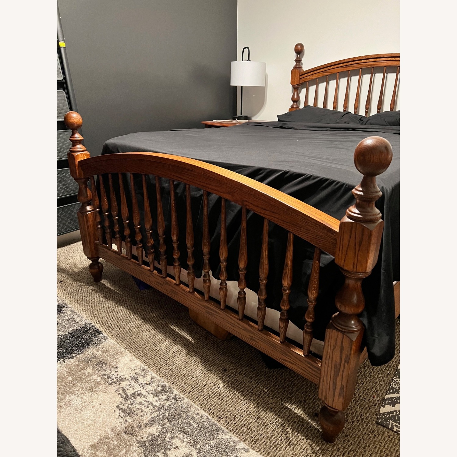 Custom Furniture Dark Brown Queen Bed - image-1