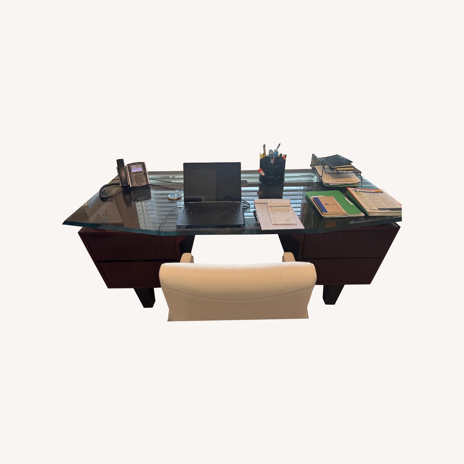 Vintage/Antique Finds Dark Brown Desk - image-0