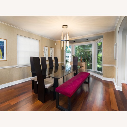 Used Dane Decor Dark Walnut/Fabric Dining Chairs for sale on AptDeco