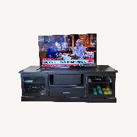 Custom Black Wood Entertainment Center