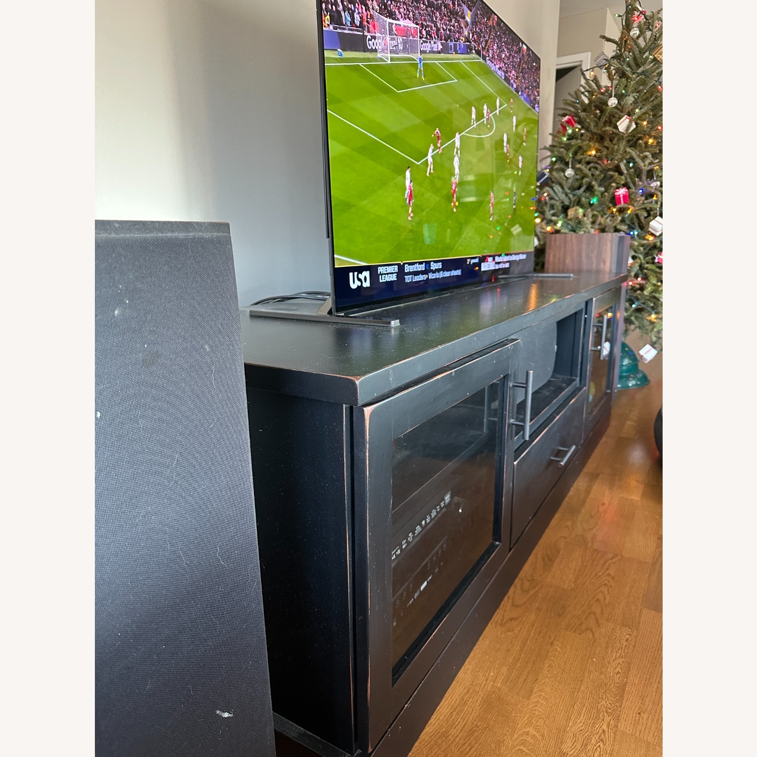 Custom Black Wood Entertainment Center - image-1