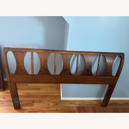 Used Kent Coffey Queen Bed Frame and Headboard for sale on AptDeco