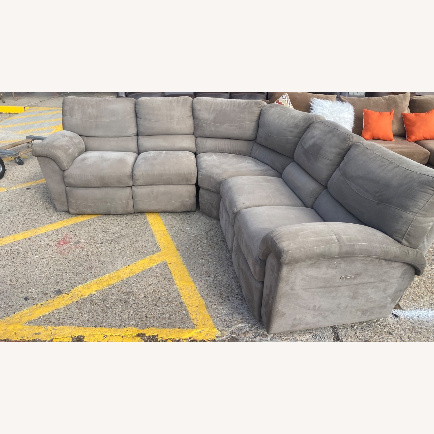 La-Z-Boy Light Gray Fabric 3+ Piece Sectional - image-2