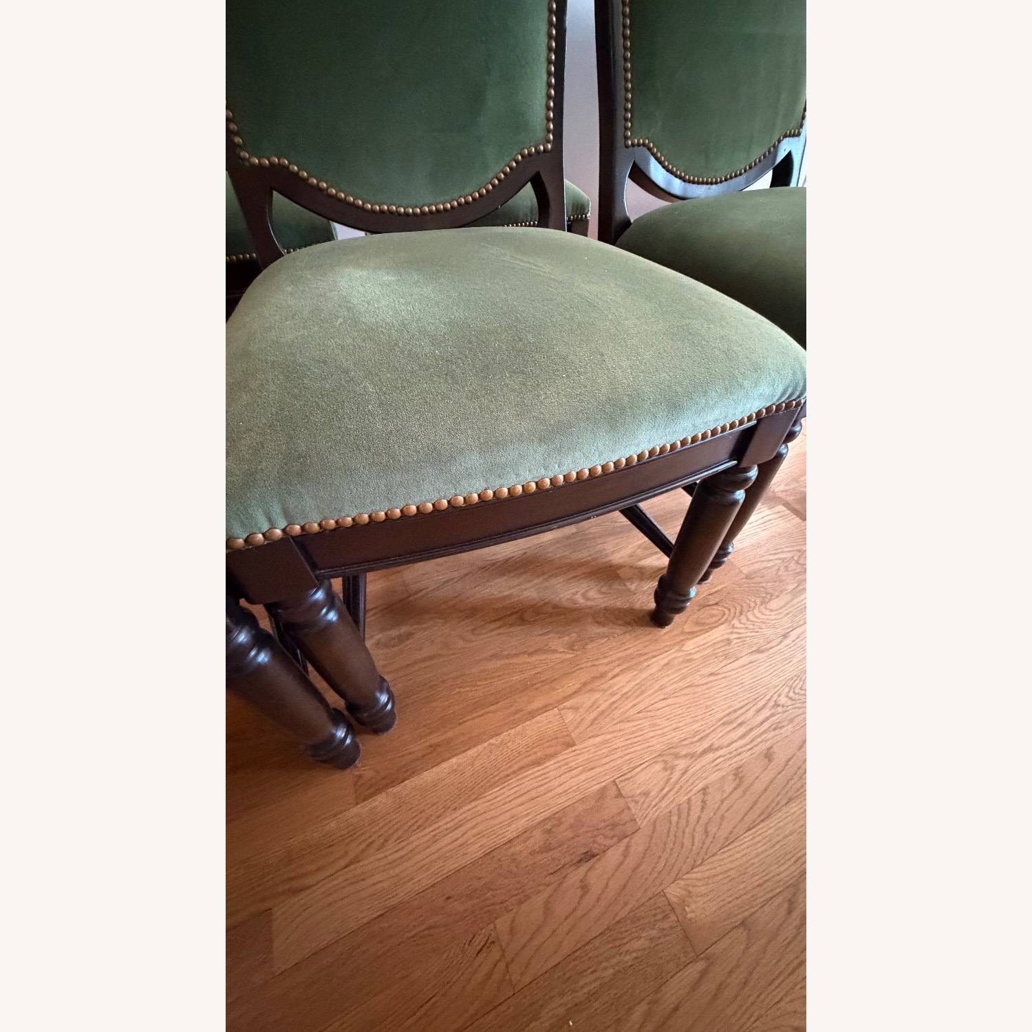 Green Velvet Dining Chairs - image-7