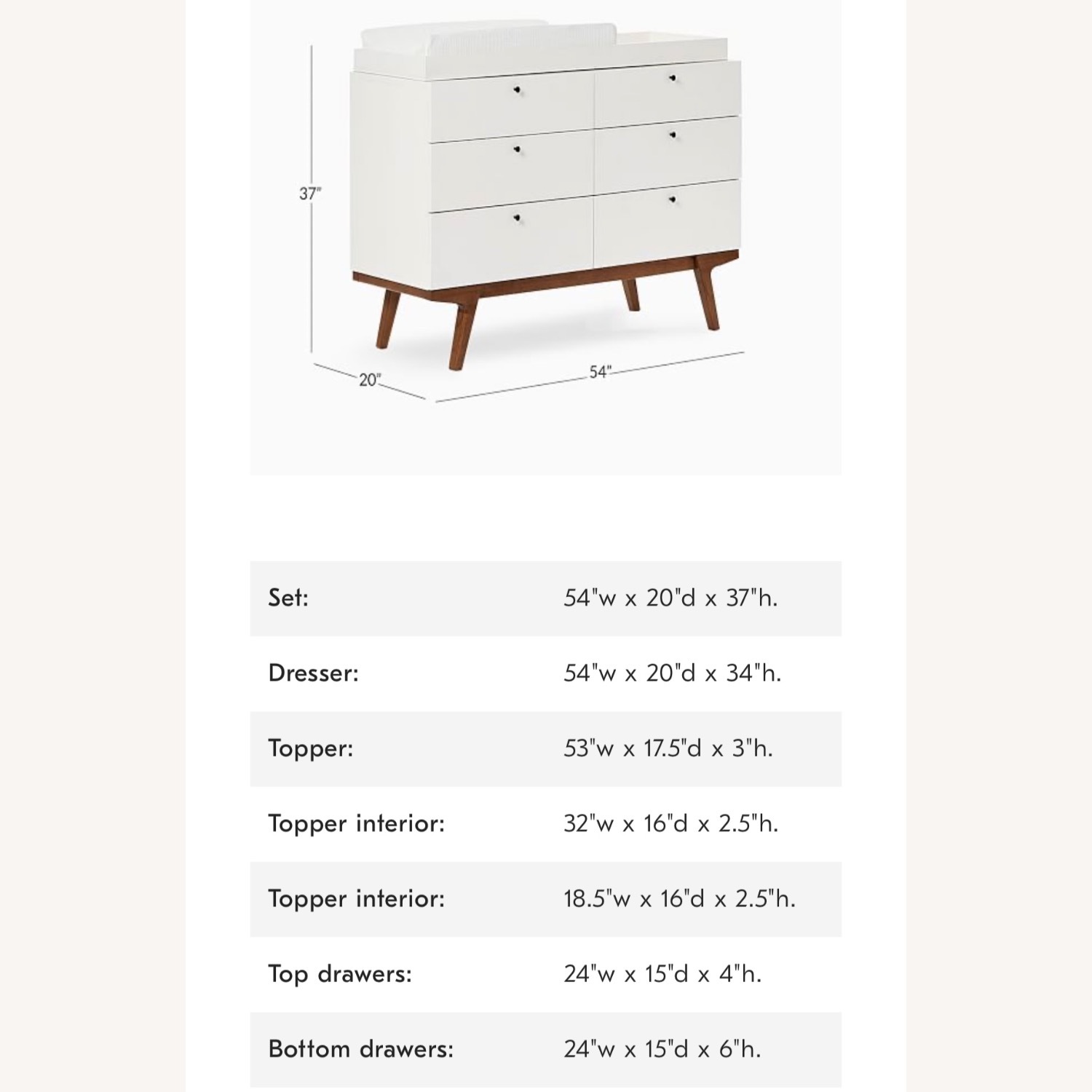 West Elm Modern 6-Drawer Changing Table (54") - image-2