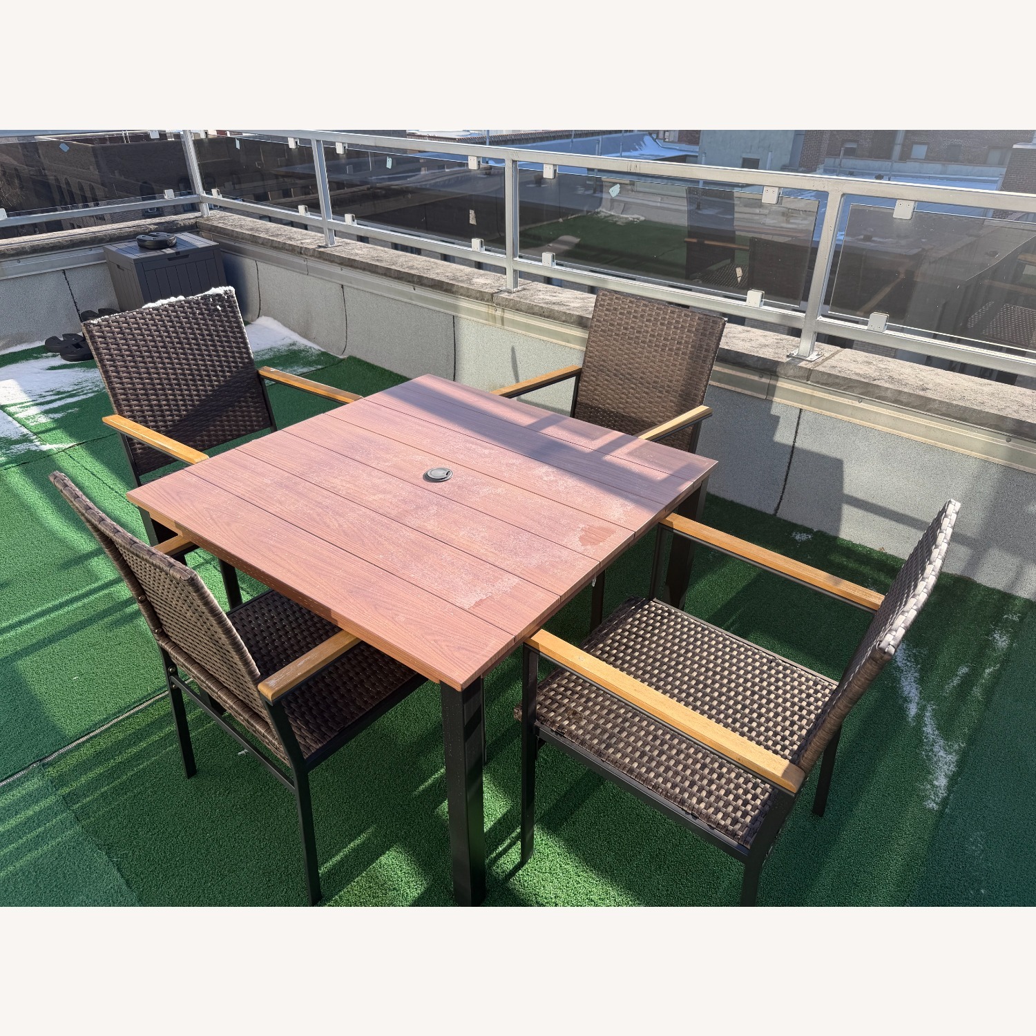 VICLLAX Patio Dining Set (4 Chairs + Table) - image-3