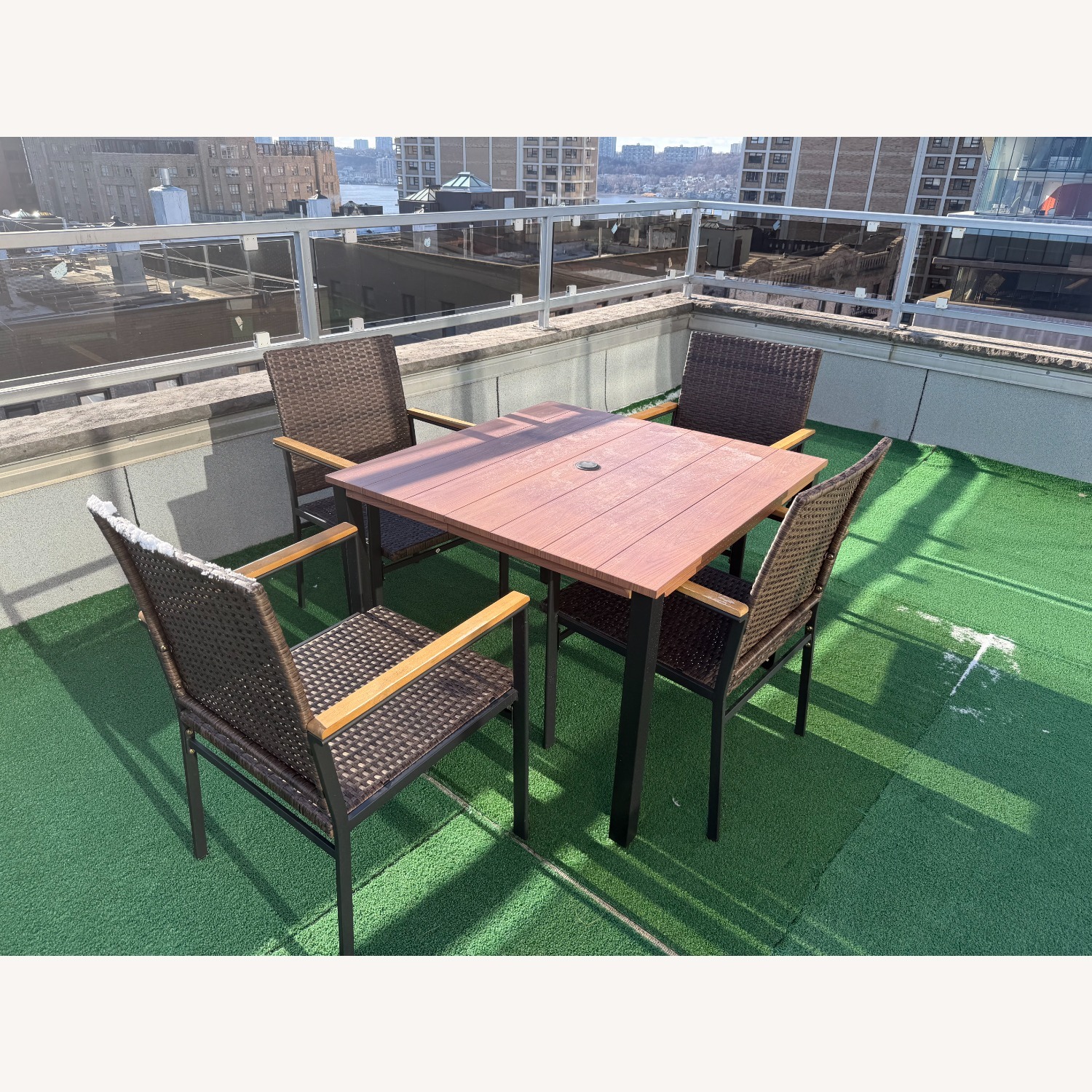 VICLLAX Patio Dining Set (4 Chairs + Table) - image-1