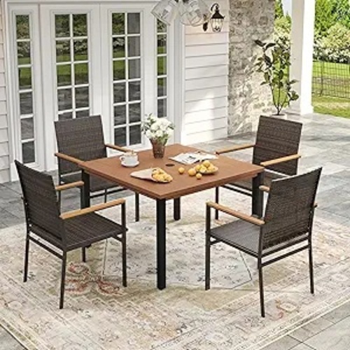 Used VICLLAX Patio Dining Set (4 Chairs + Table) for sale on AptDeco