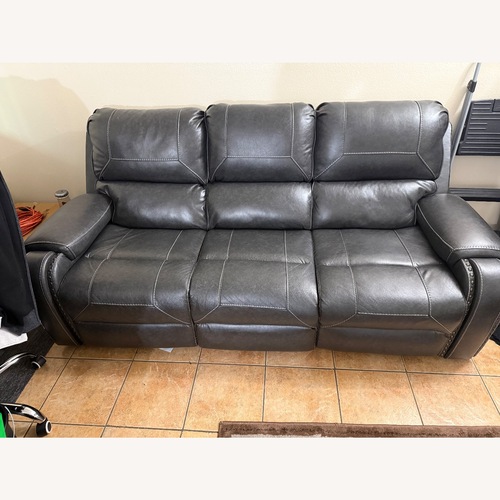 Used Leather Recliner Sofa with USB/Ac Connector  for sale on AptDeco