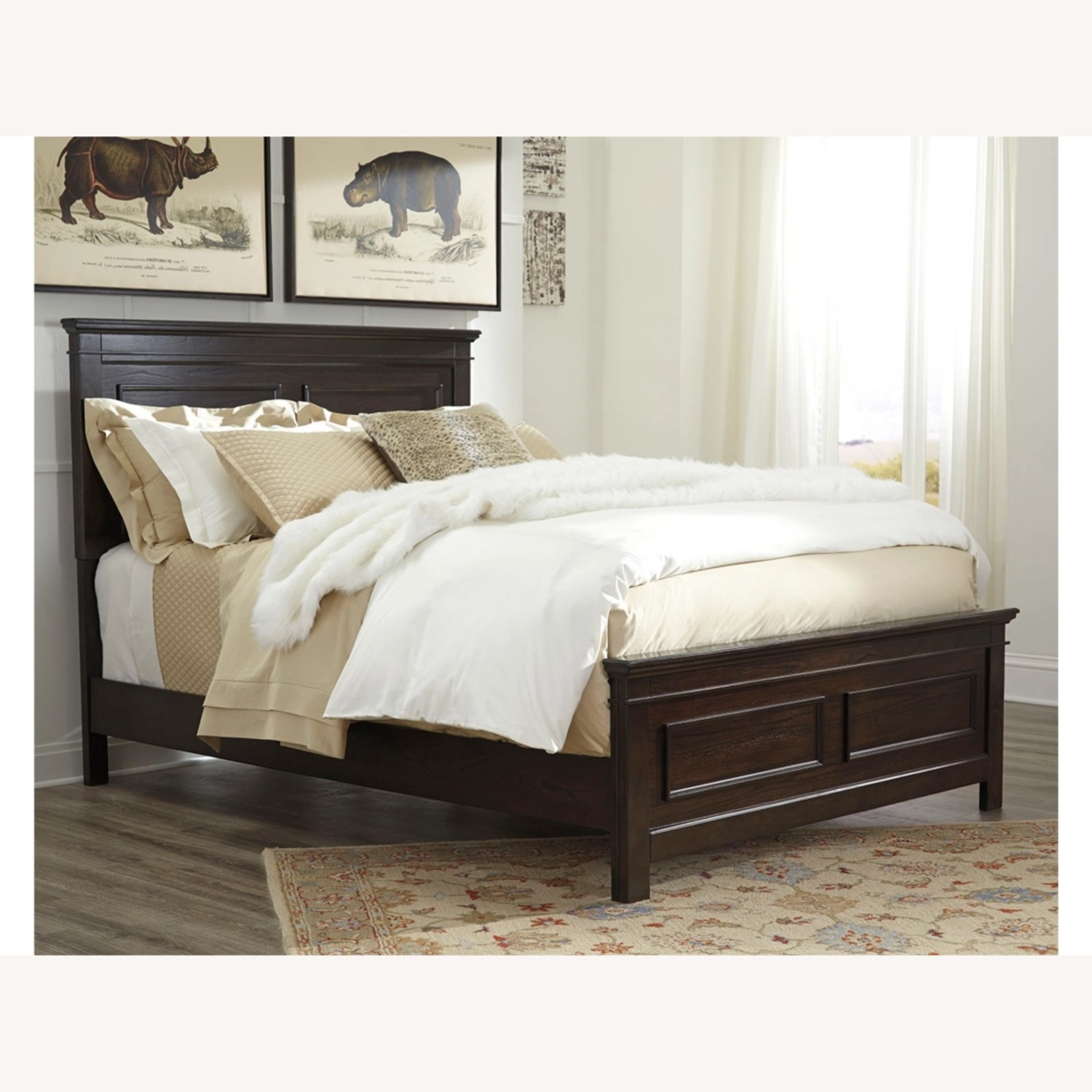 Ashley Furniture Alexee Dark Brown Wood Queen Bed - image-0