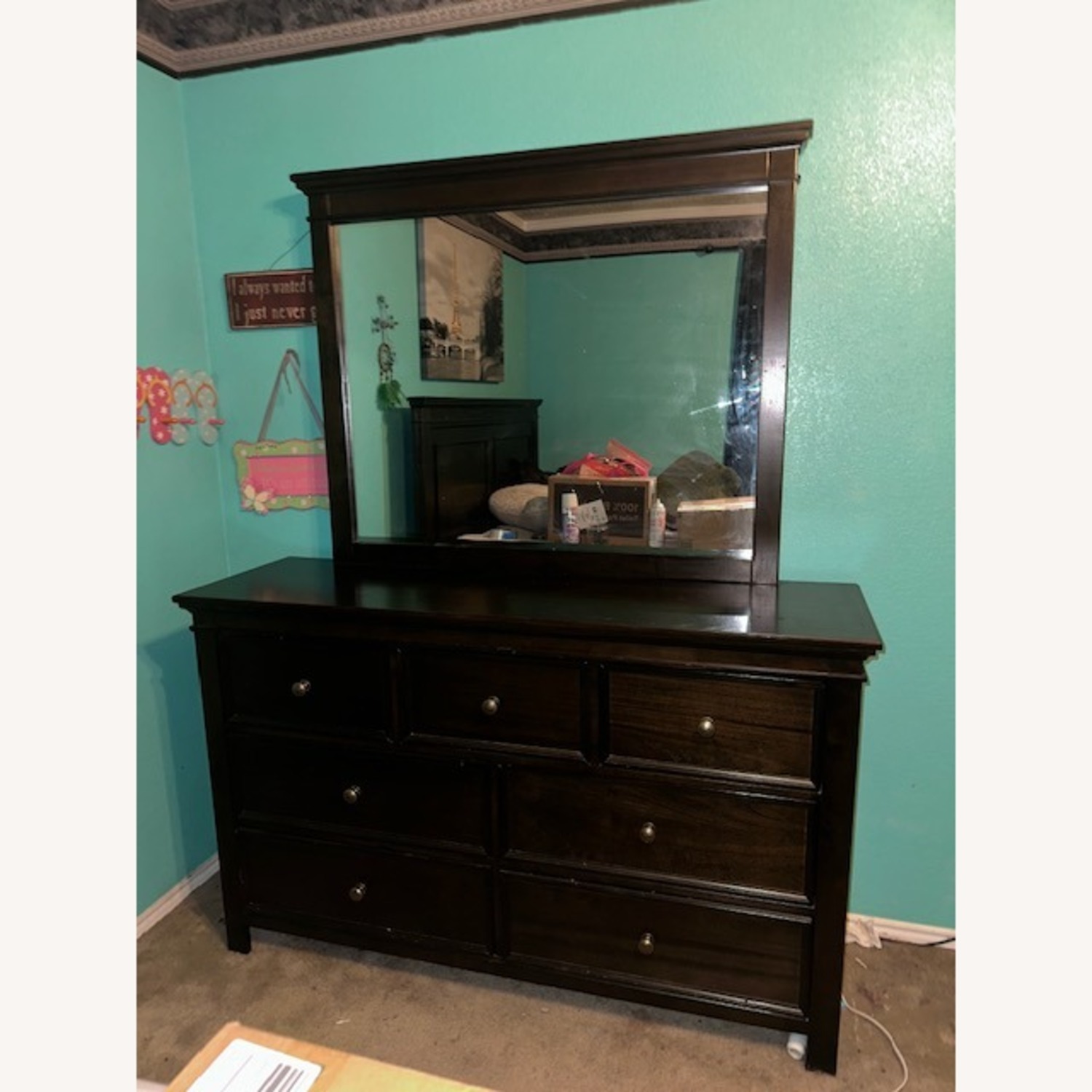 Ashley Furniture Dark Brown Dresser with Mirror - image-3