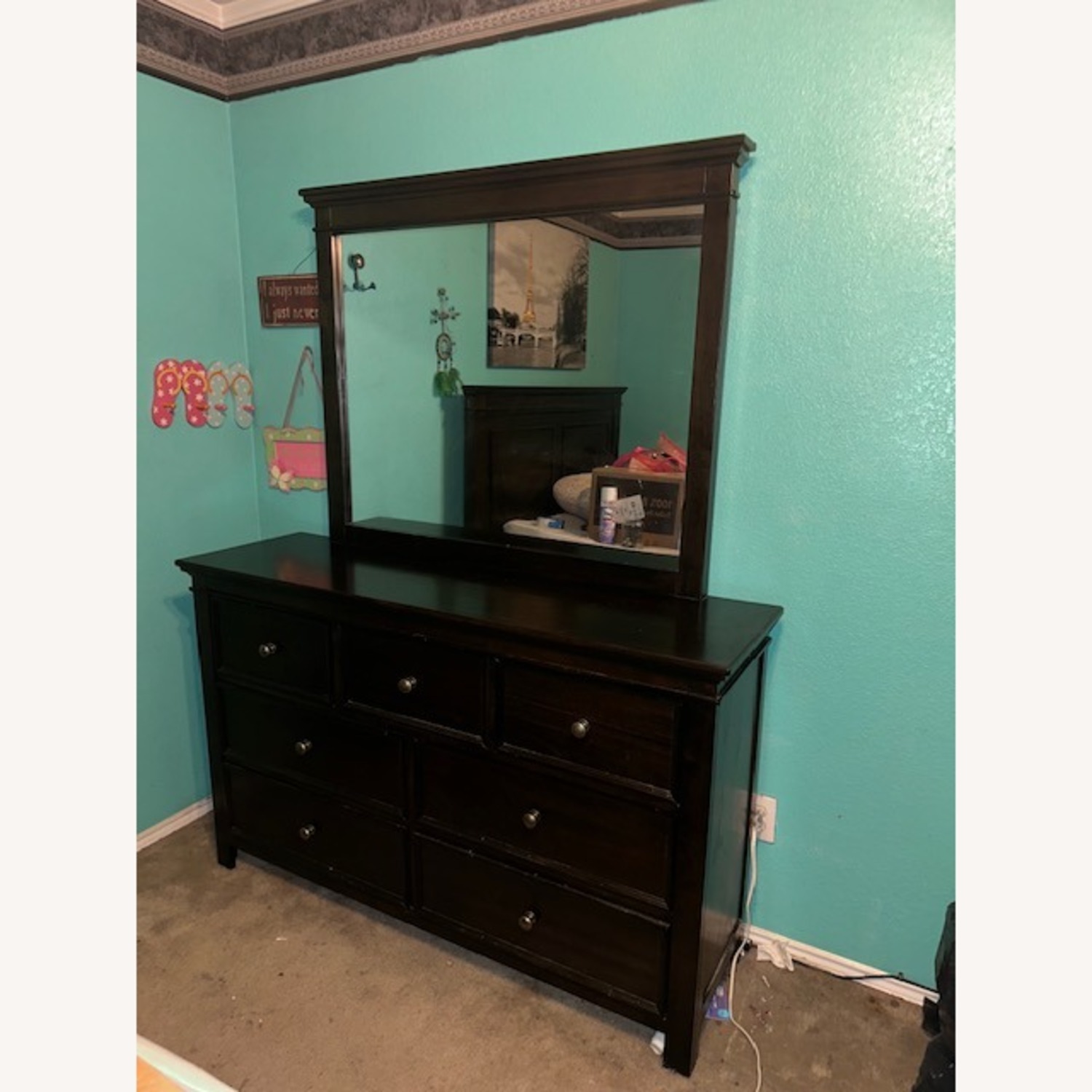 Ashley Furniture Dark Brown Dresser with Mirror - image-2
