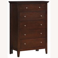 Cappuccino 5-Drawer Dressers (Matching Pair)