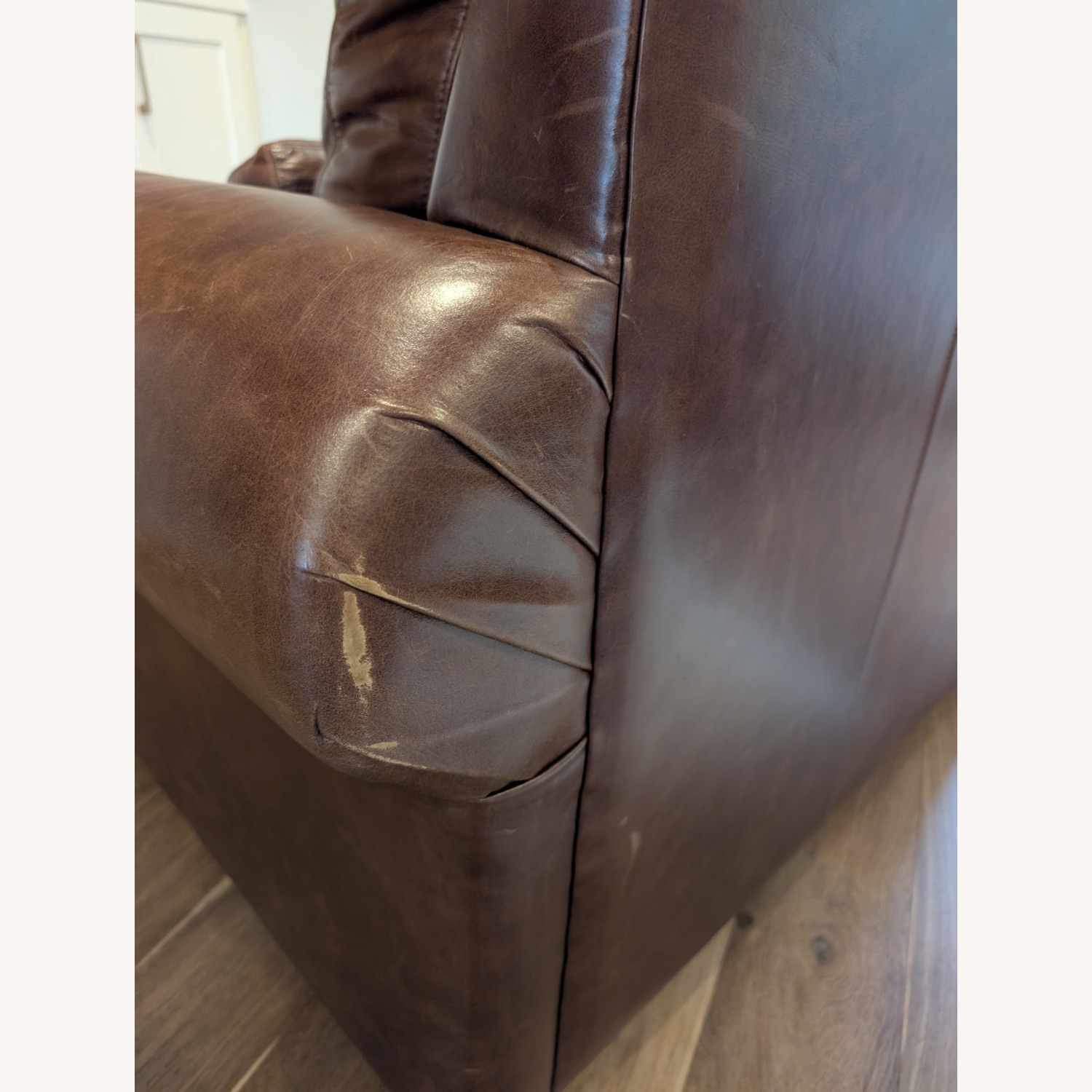 Pottery Barn Big Sur Dark Brown Leather Armchair - image-3