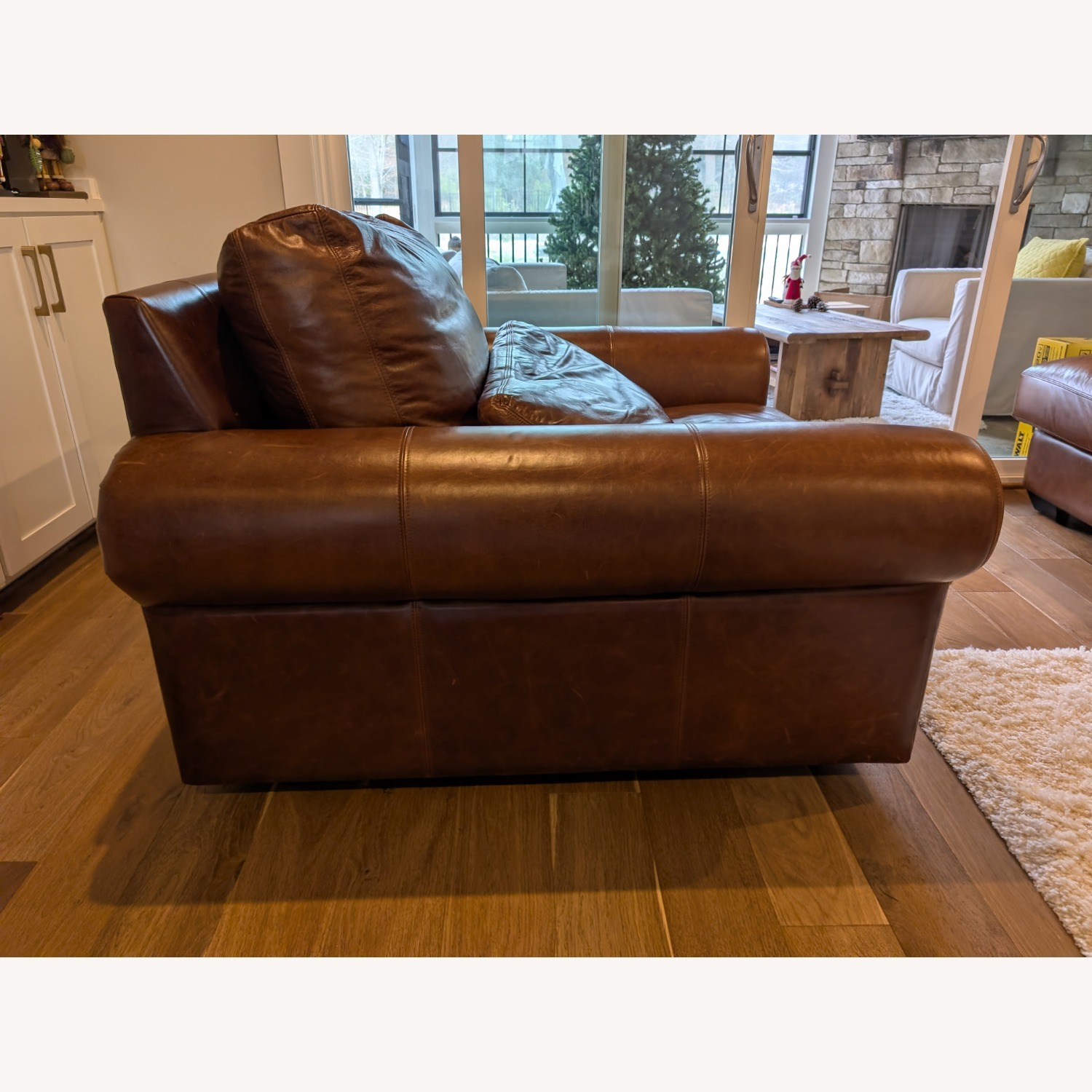 Pottery Barn Big Sur Dark Brown Leather Armchair - image-2