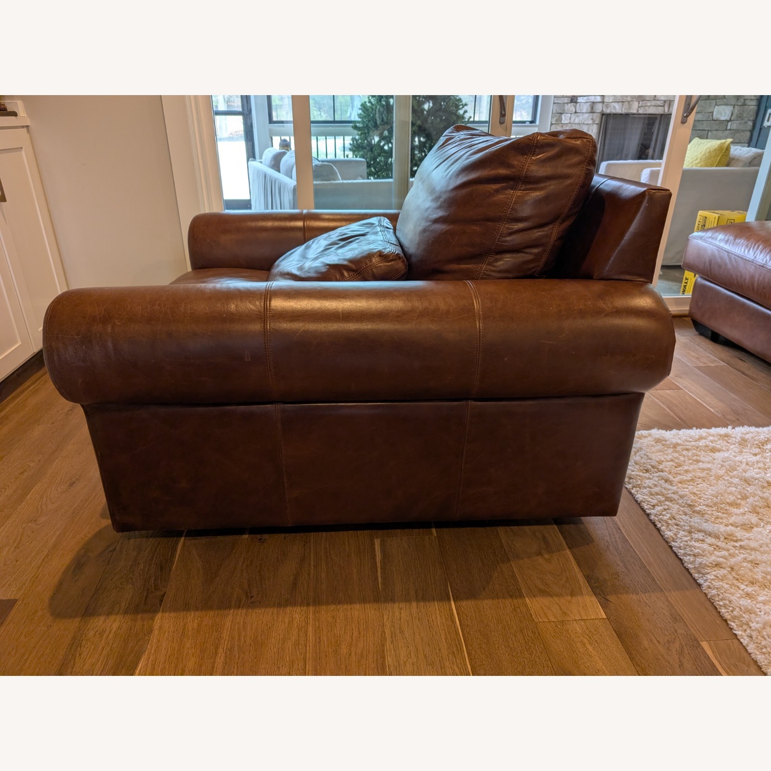 Pottery Barn Big Sur Dark Brown Leather Armchair - image-6