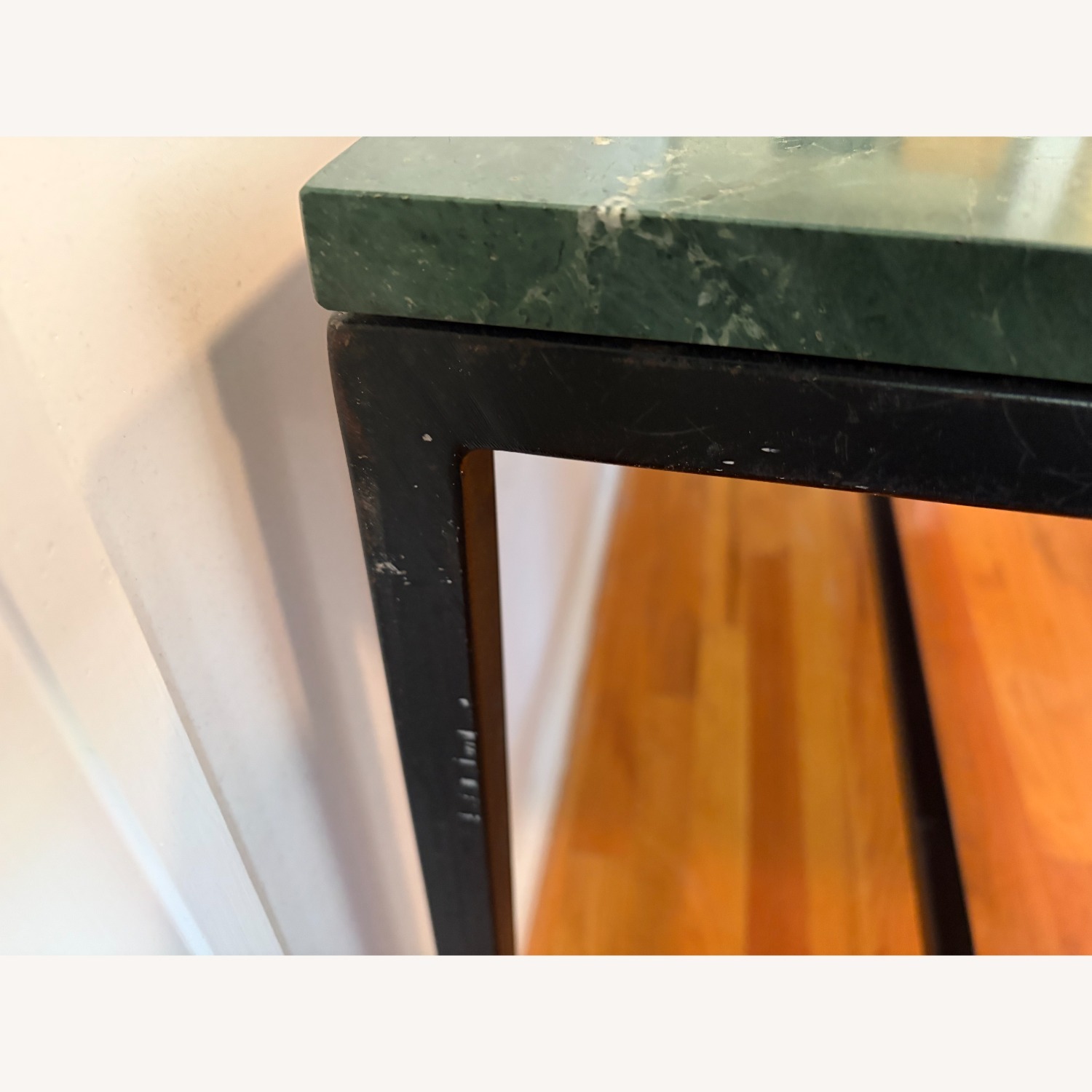 Vintage Green Marble Desk with Metal Frame - image-8