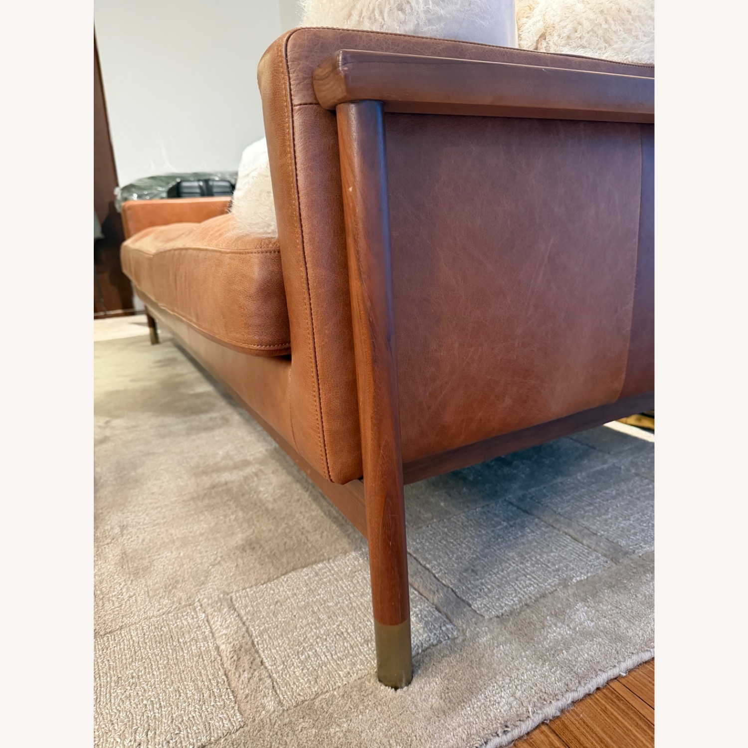 Interior Define Jason Wu Brown Leather Sofa - image-10