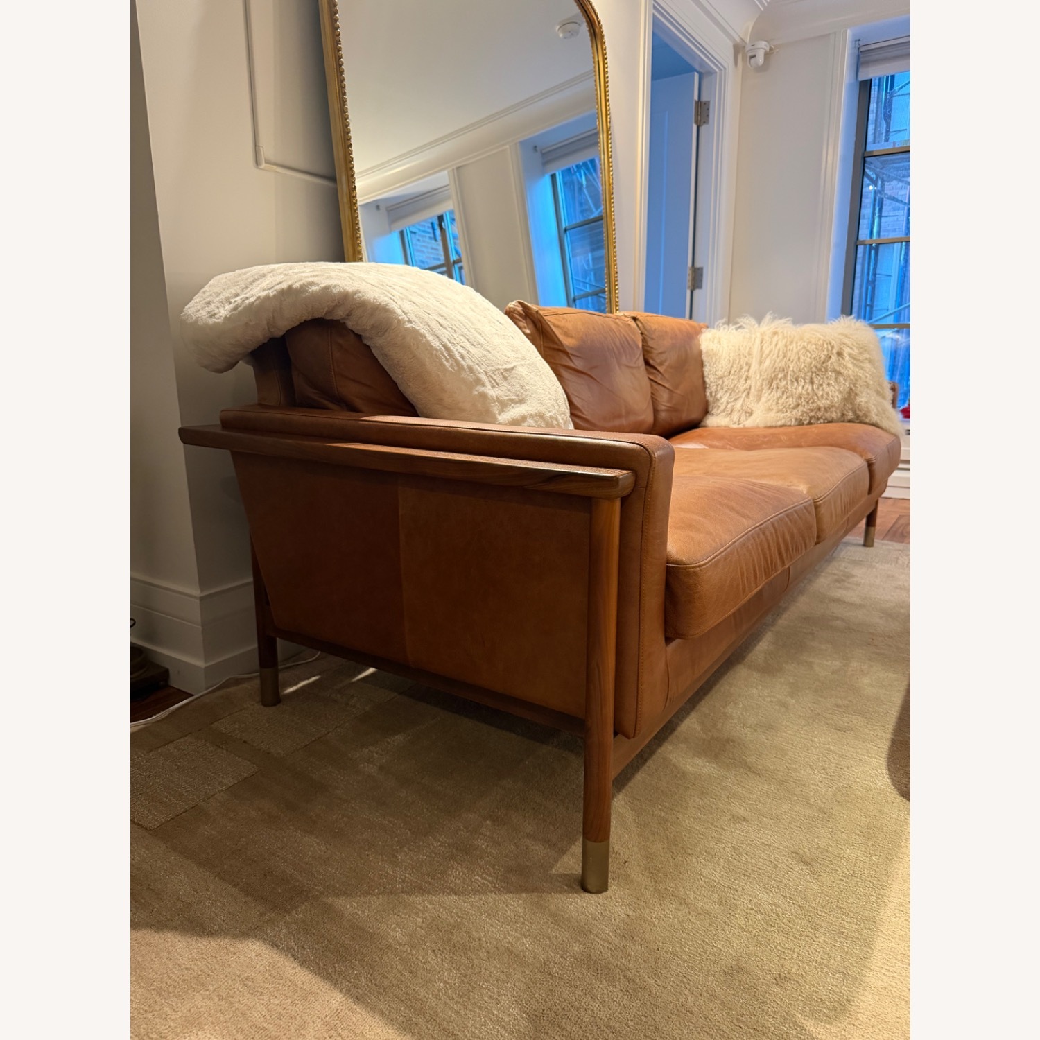 Interior Define Jason Wu Brown Leather Sofa - image-7