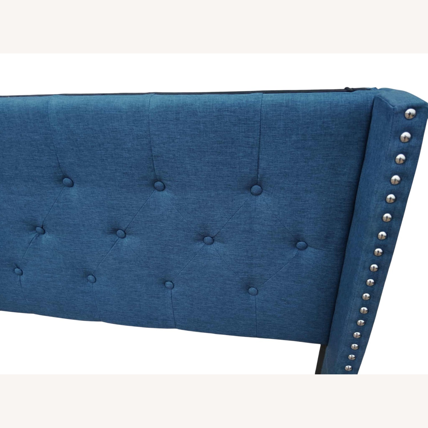 Blue King Upholstered Platform Bed - image-2