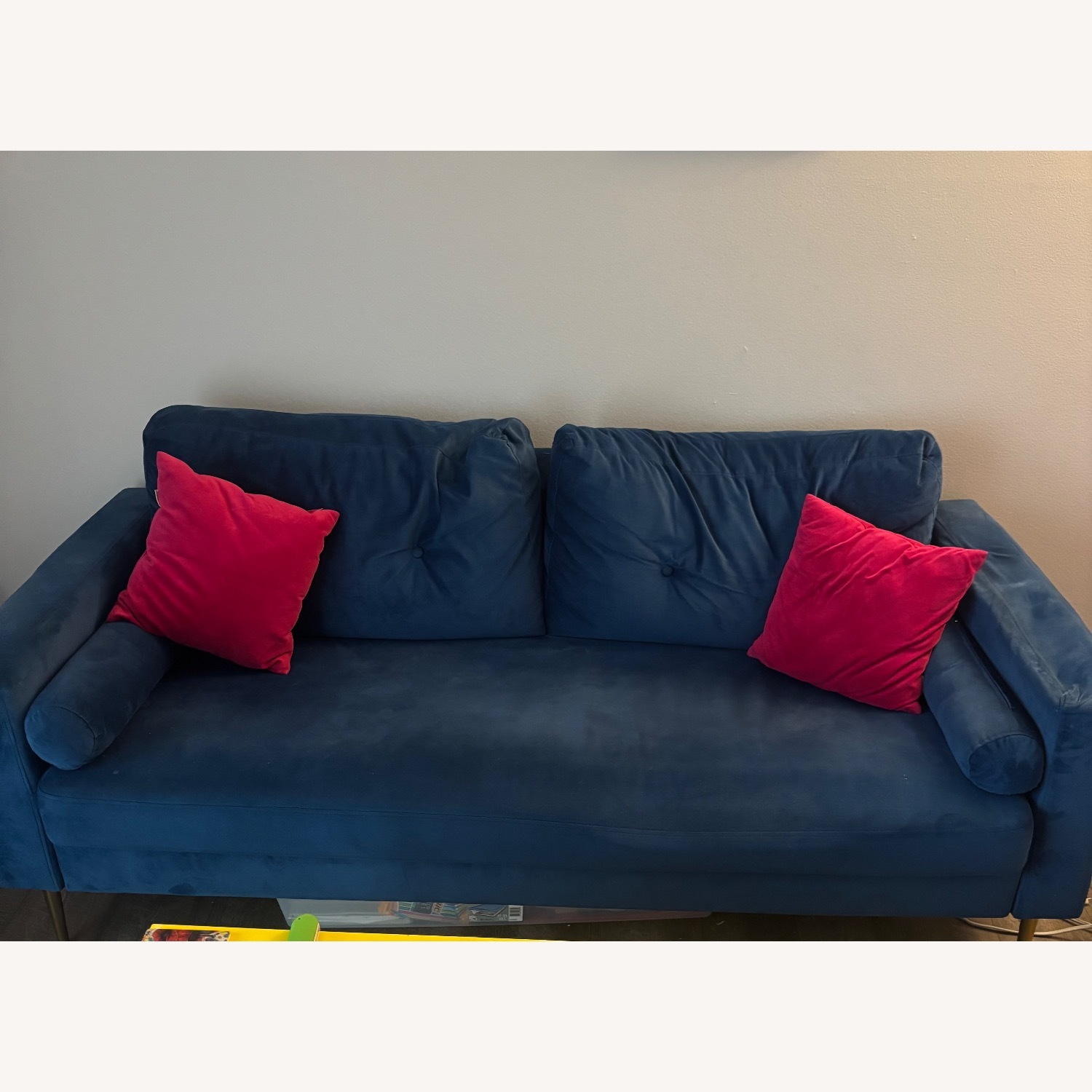 Blue Velvet 2 Seater Sofa - image-1