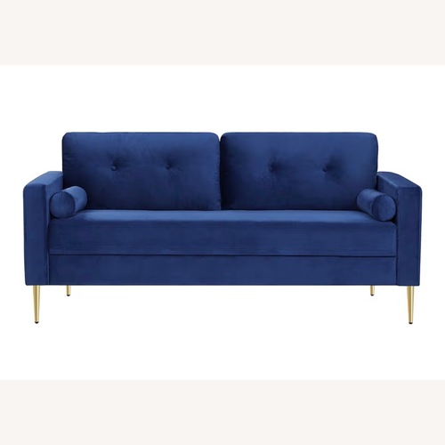 Used Blue Velvet 2 Seater Sofa for sale on AptDeco