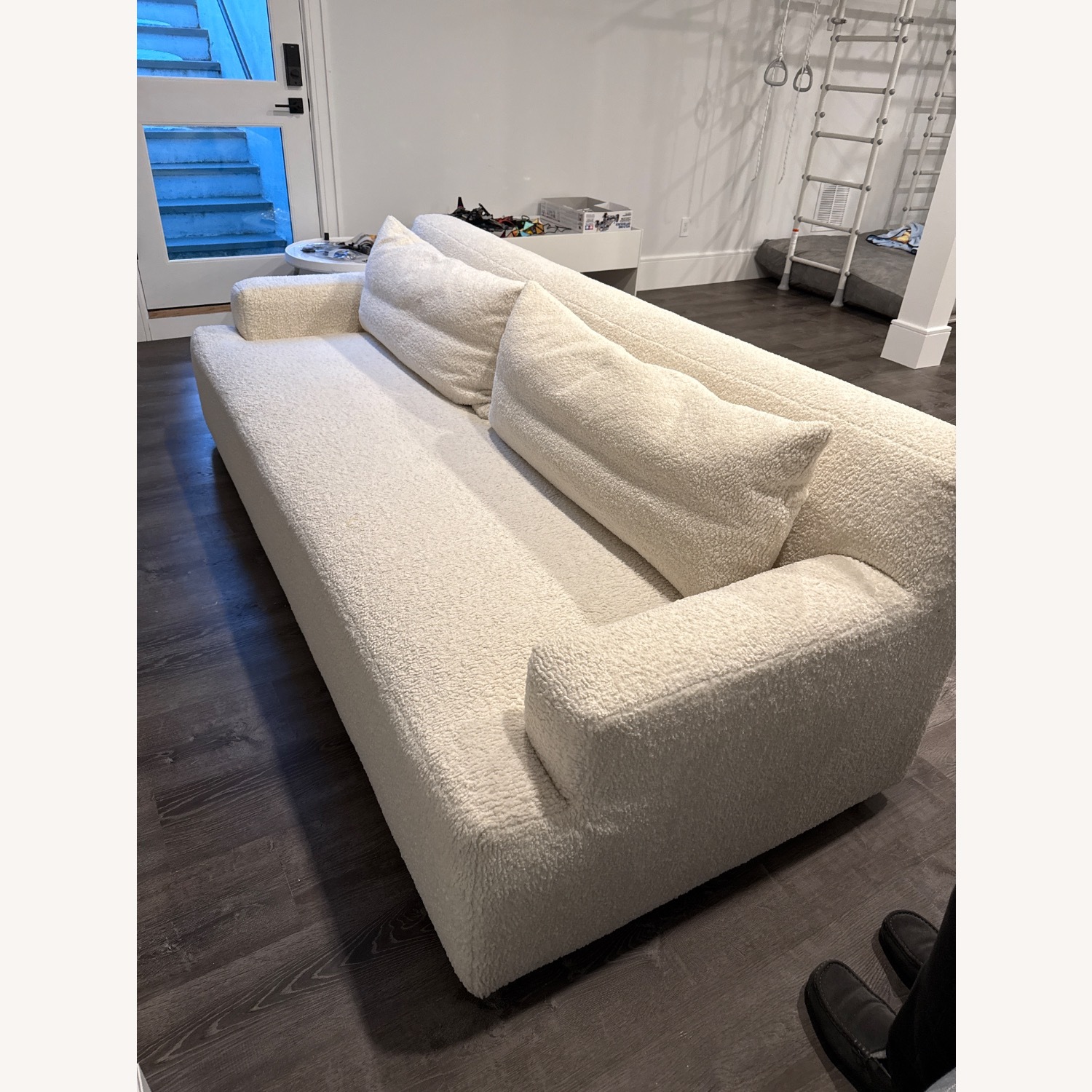 White Fabric 3+ Seater Sofa - image-3