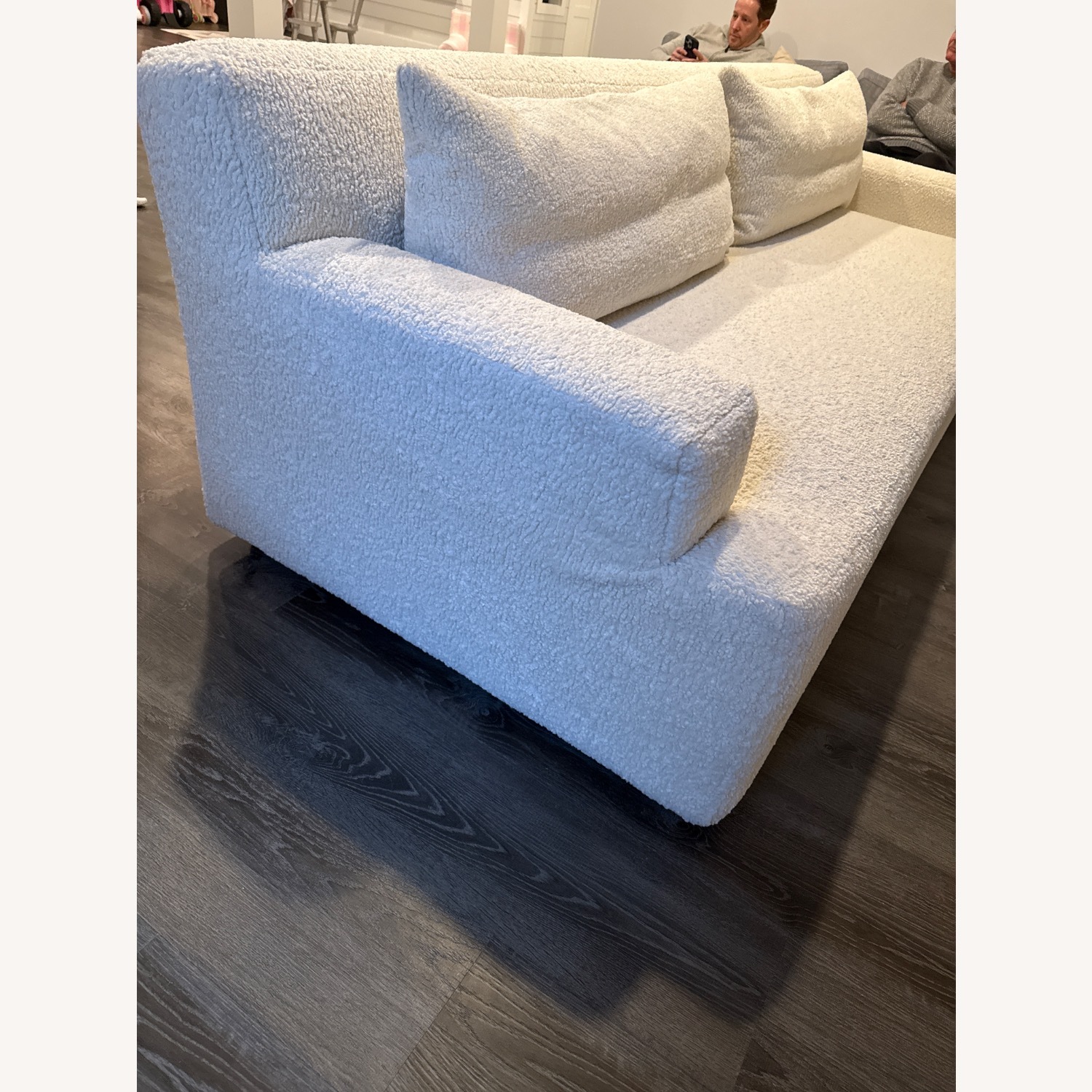 White Fabric 3+ Seater Sofa - image-2