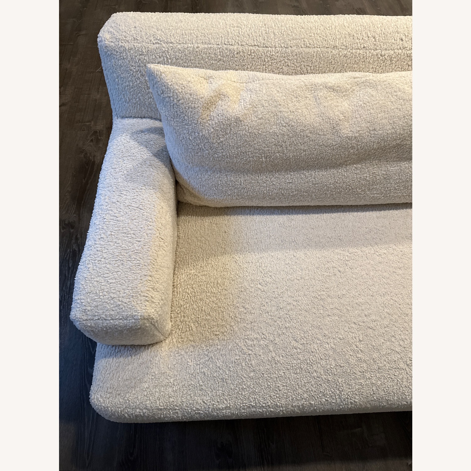 White Fabric 3+ Seater Sofa - image-1