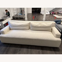 White Fabric 3+ Seater Sofa