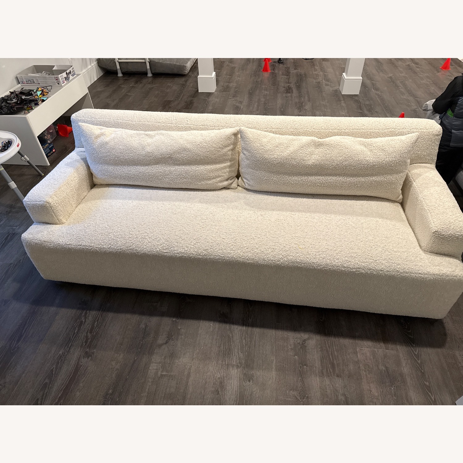 White Fabric 3+ Seater Sofa - image-4