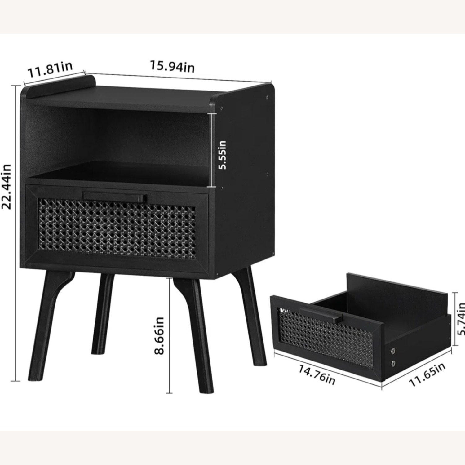 Wayfair Black Nightstand - image-2