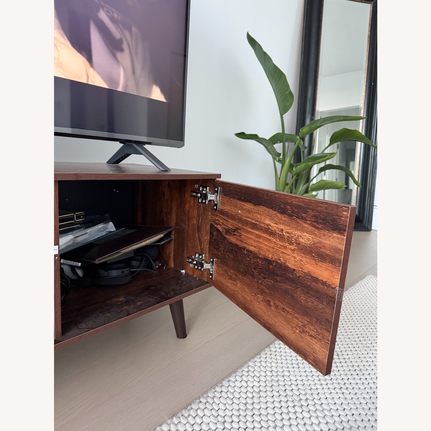 Wooden TV Console / Media Stand with Storage - image-3