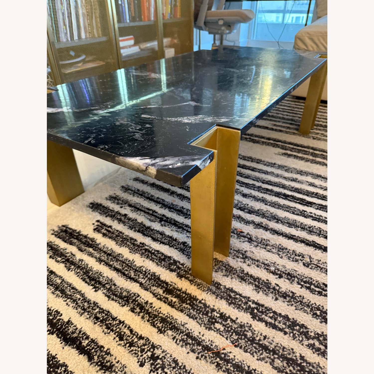 CB2 Alcide Black Marble Coffee Table - image-1