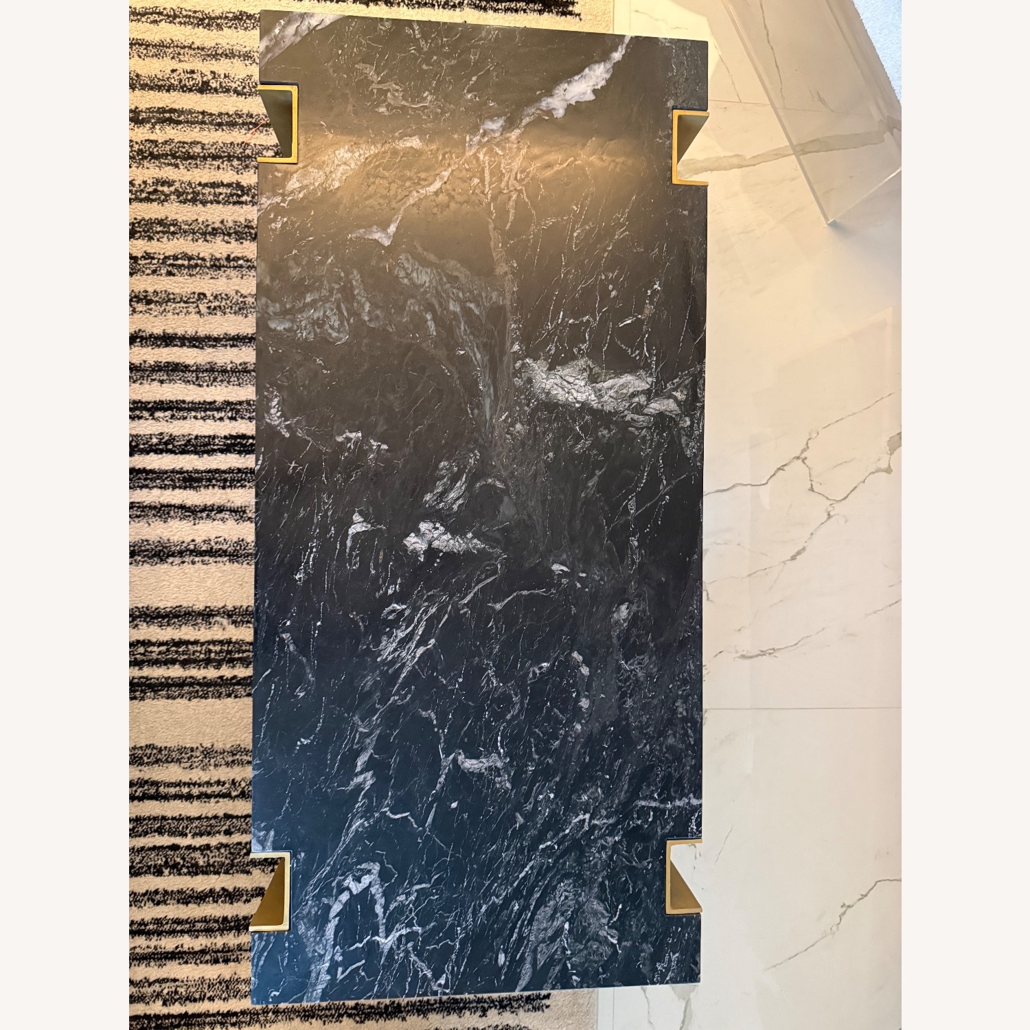 CB2 Alcide Black Marble Coffee Table - image-3