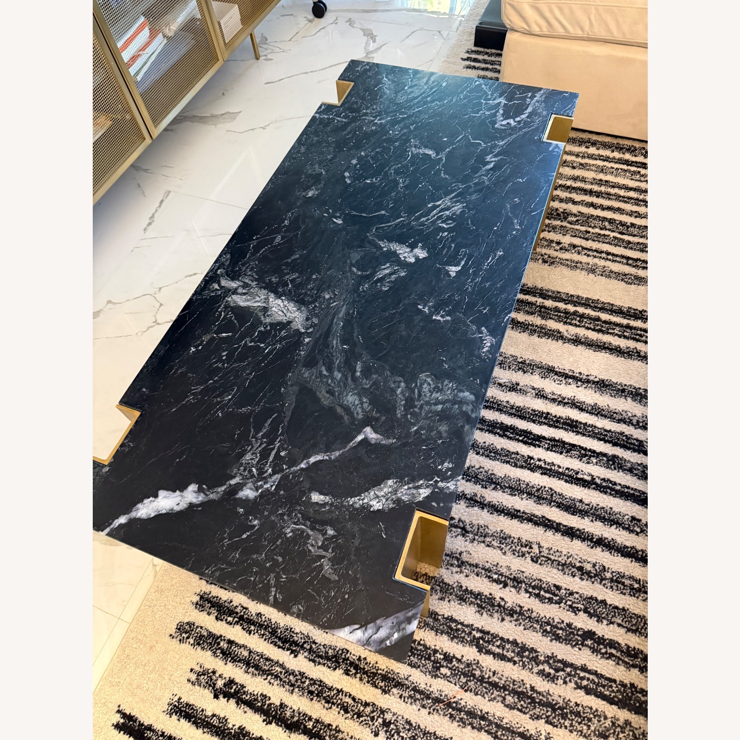 CB2 Alcide Black Marble Coffee Table - image-2