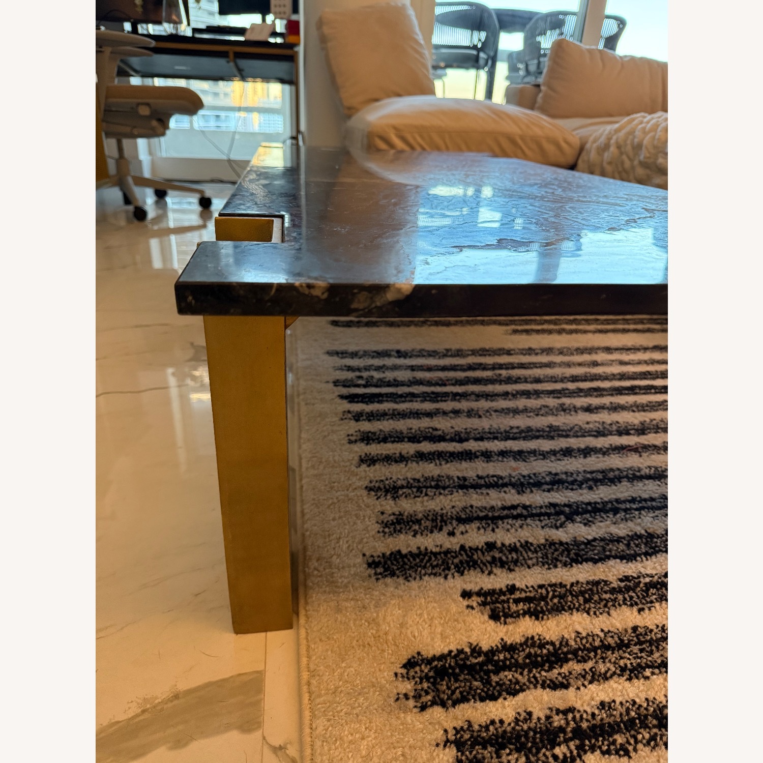 CB2 Alcide Black Marble Coffee Table - image-5