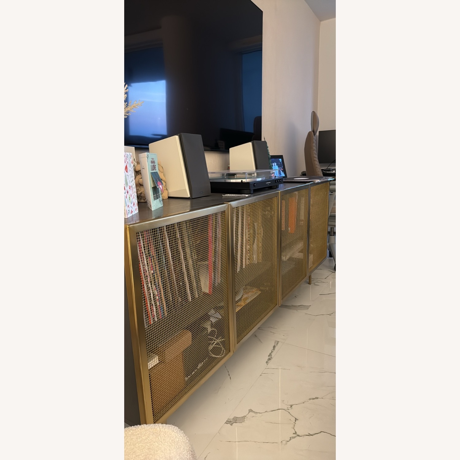 CB2 Trace By Vuue Gold Wood Sideboard - image-3