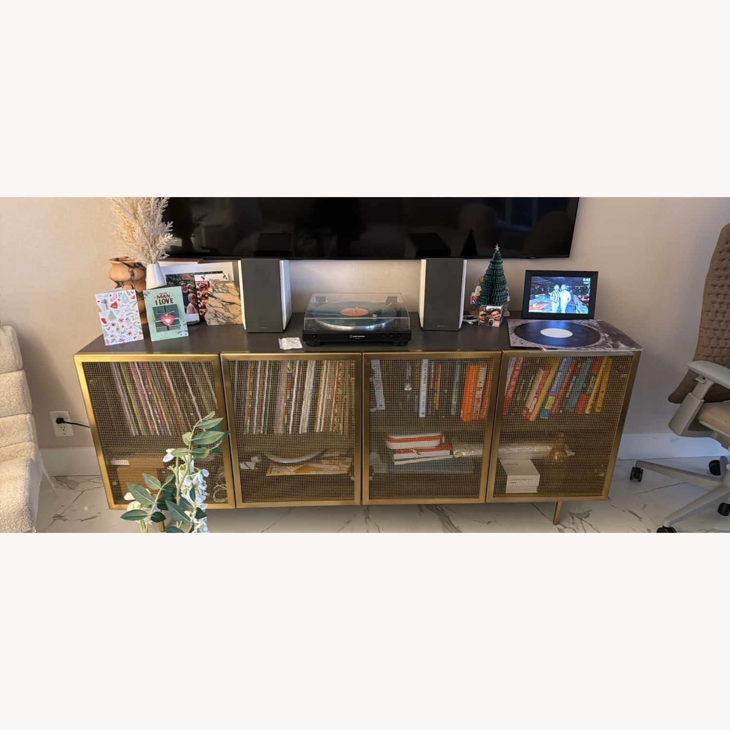 CB2 Trace By Vuue Gold Wood Sideboard - image-2