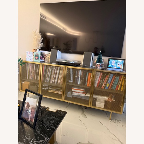 Used CB2 Trace By Vuue Gold Wood Sideboard for sale on AptDeco