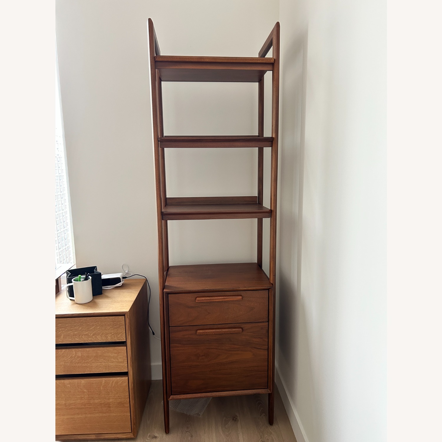 Crate & Barrel Tate Dark Brown Wood Bookcase - image-1