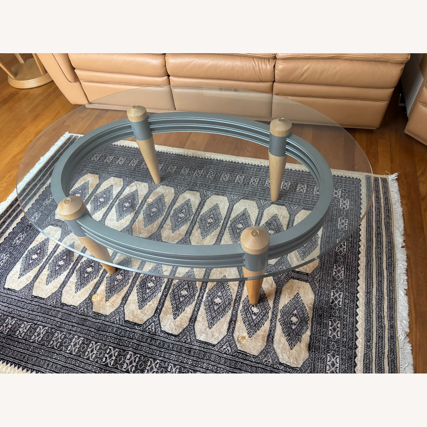 Vintage Yellow Leather 3+ Piece Sectional - image-4