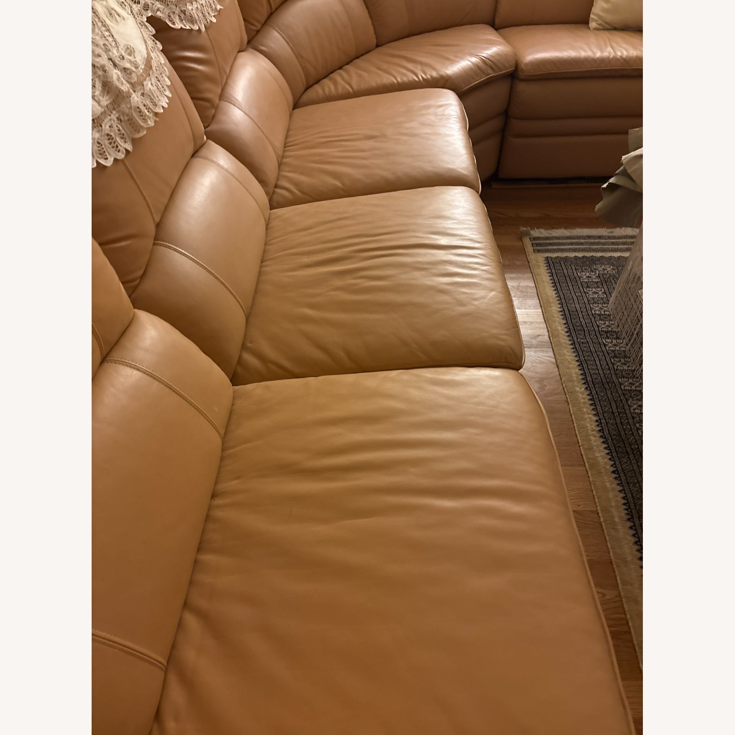 Vintage Yellow Leather 3+ Piece Sectional - image-3
