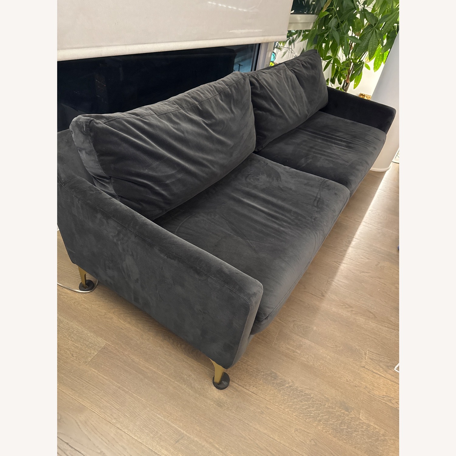 AllModern Jones Dark Gray Velvet 3+ Seater Sofa - image-2
