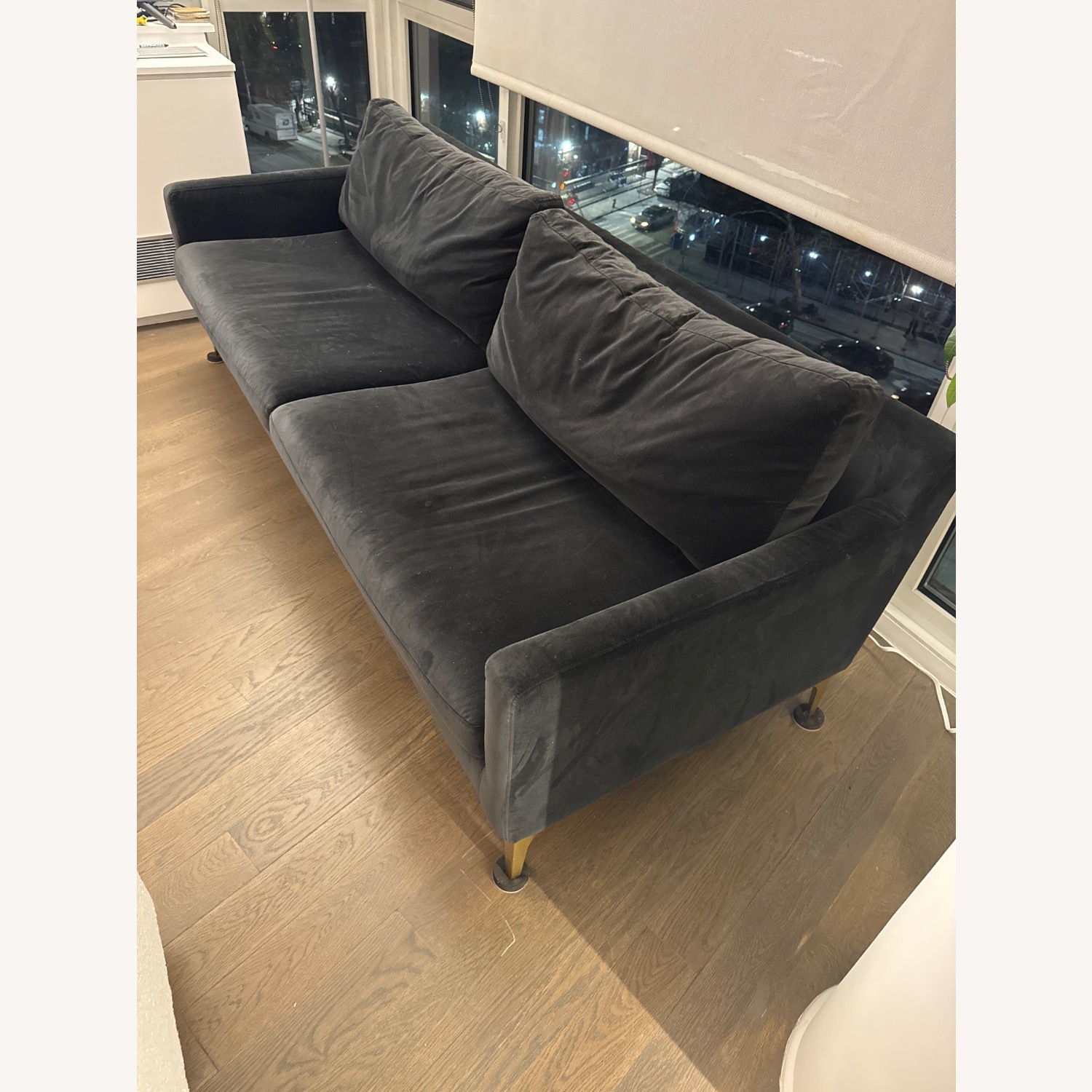 AllModern Jones Dark Gray Velvet 3+ Seater Sofa - image-4
