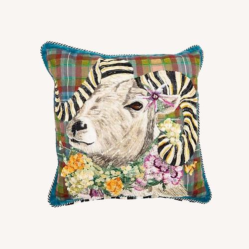 Used MacKenzie-Childs Scottish Ram Pillow for sale on AptDeco