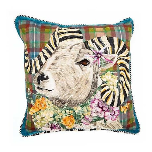 Used MacKenzie-Childs Scottish Ram Pillow for sale on AptDeco