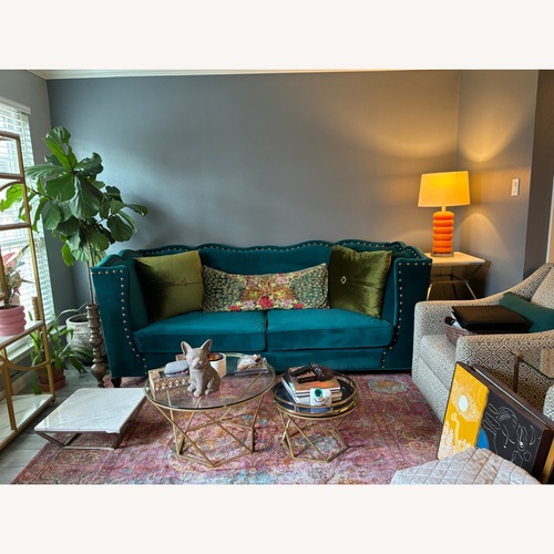 Used Horchow Haute House Blue 2 Seater Sofa for sale on AptDeco