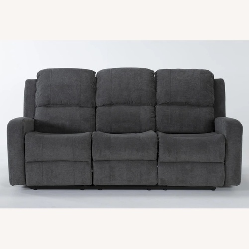 Used Living Spaces Dark Gray Suede 3+ Seater Sofa for sale on AptDeco