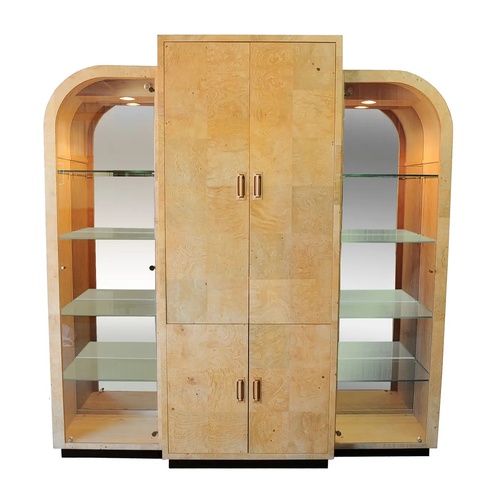 Used Henredon Scene 2 Natural Burl Wood Wall Unit for sale on AptDeco